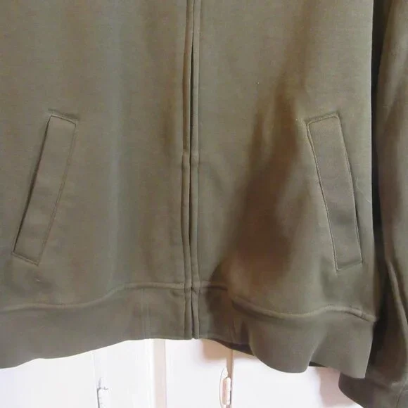 Polo Ralph Lauren Olive Green Double Knit Full Zip Bomber Style Jacket Size L - Picture 3 of 7